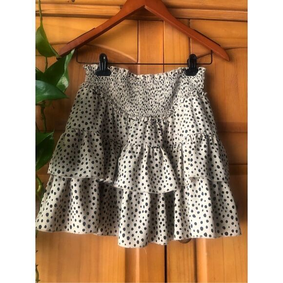 Alya Ruffle Mini Skirt Dot Print Size S - Picture 2 of 8